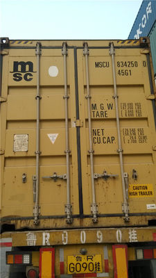 China Geel Staal Beroeps van 20 de Voet Gebruikte Vrachtcontainers voor Ladingsvervoer leverancier